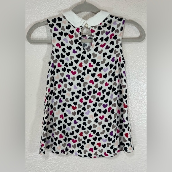 Kate Spade Dancing Hearts Jensen Top Peter Pan Collar Kids Girls Medium - Picture 10 of 15